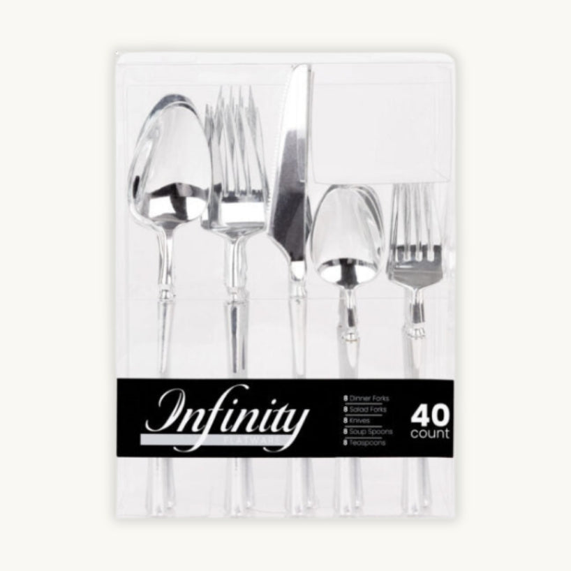 Infinity Flatware Silver Combo Set - 40 Count