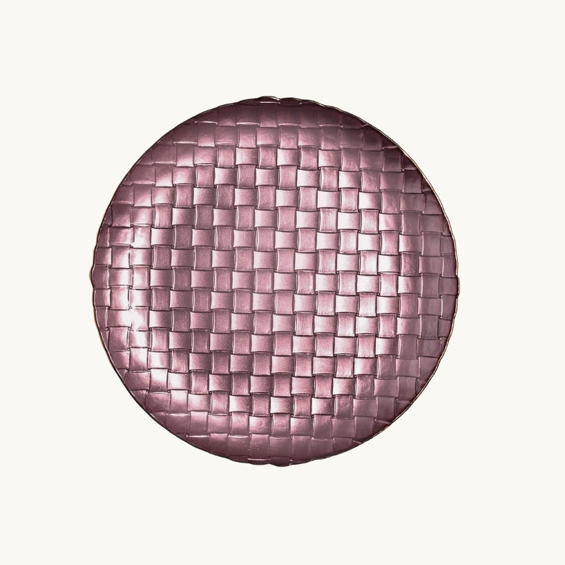 Purple Basket Weave Glass Dinnerware Collection