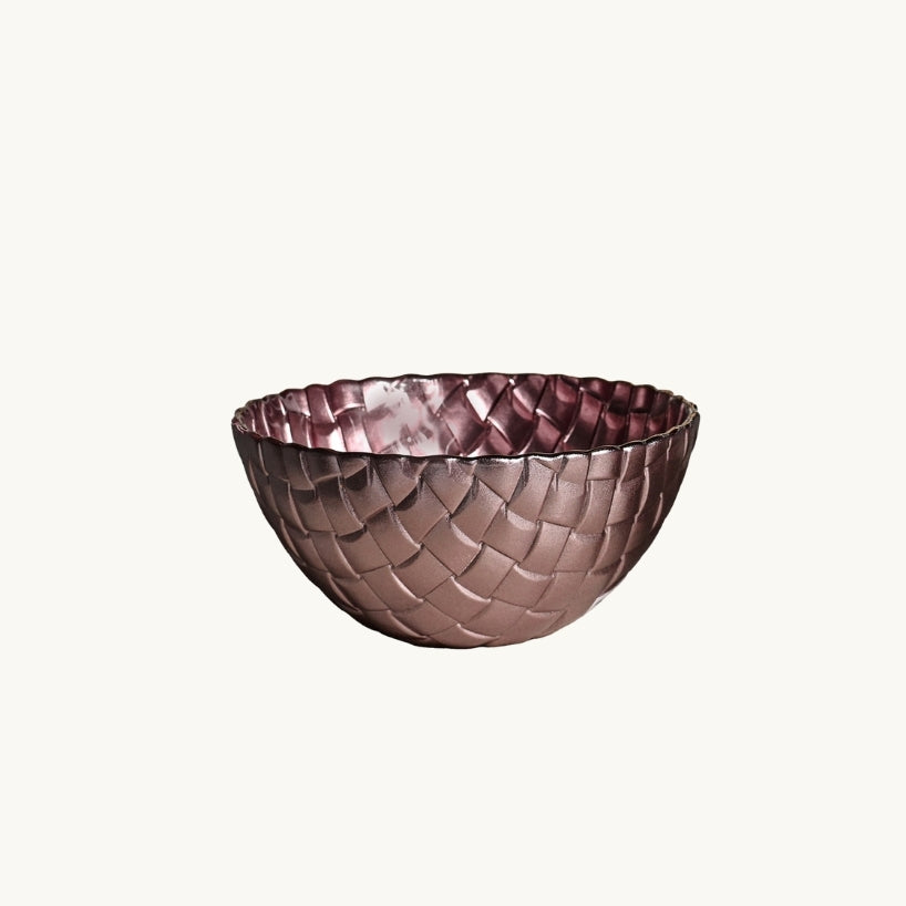Purple Basket Weave Glass Dinnerware Collection