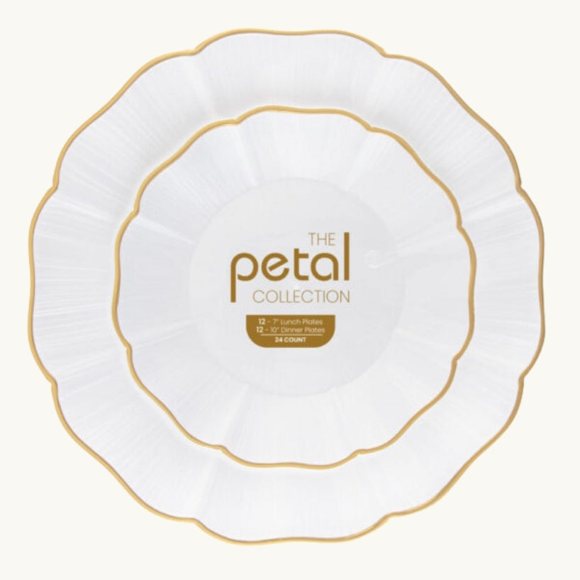 Petal Collection Pearl/Gold Rim