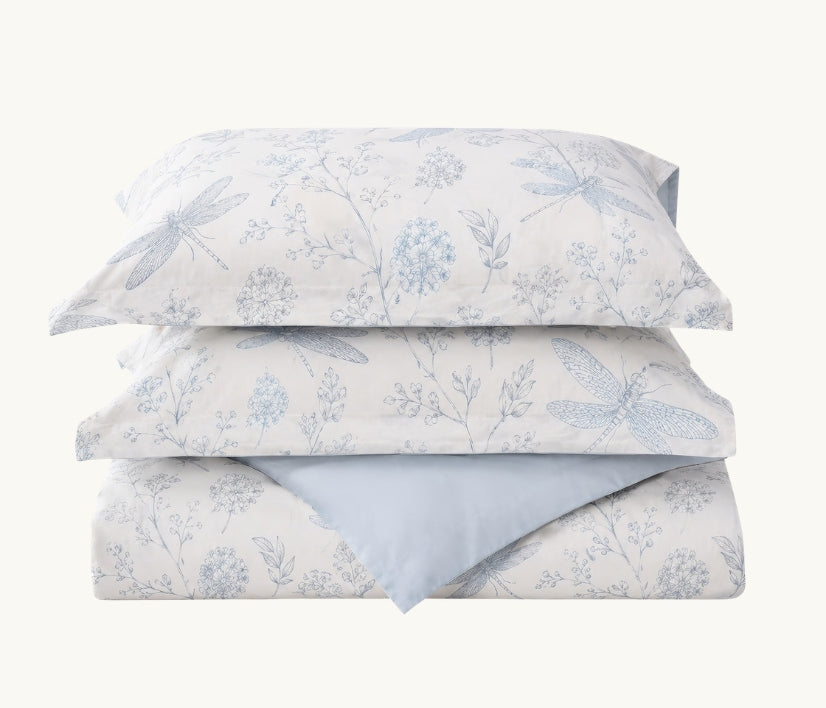 Luxe Dragonfly Garden Blue Bedding set - 6 Piece