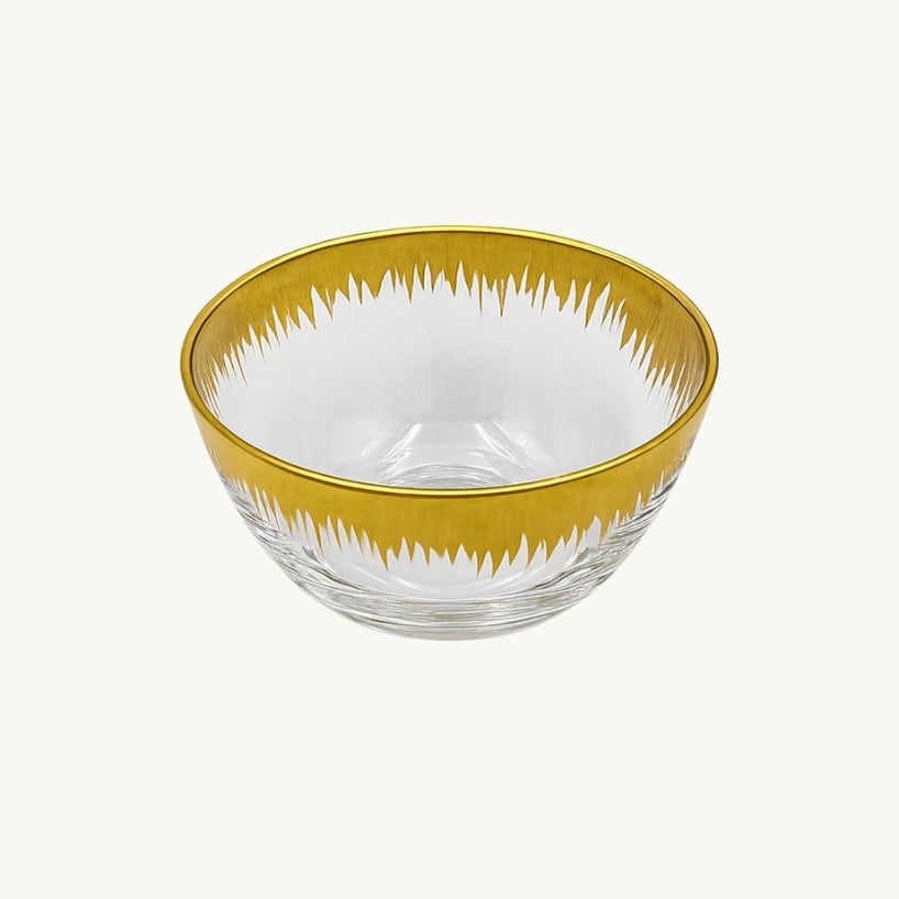 Invigo Living Small Gold Rimmed Glass Bowl