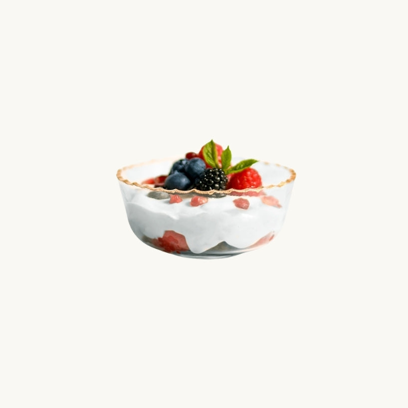 Monte Carlo Gold Rimmed Dessert Bowls 9 oz