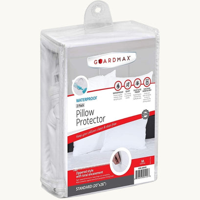 GuardMax Waterproof Pillow Protector 20" x 26" - 2 Count