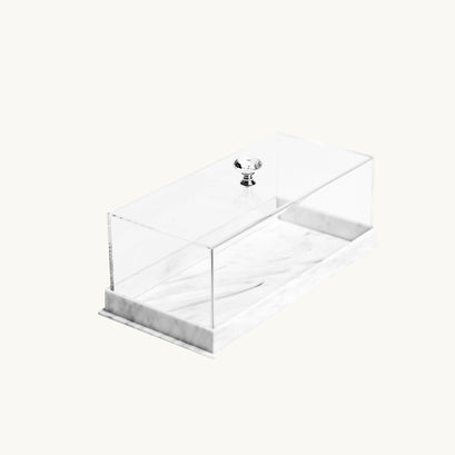 Lucite Cake Tray with Marble Base