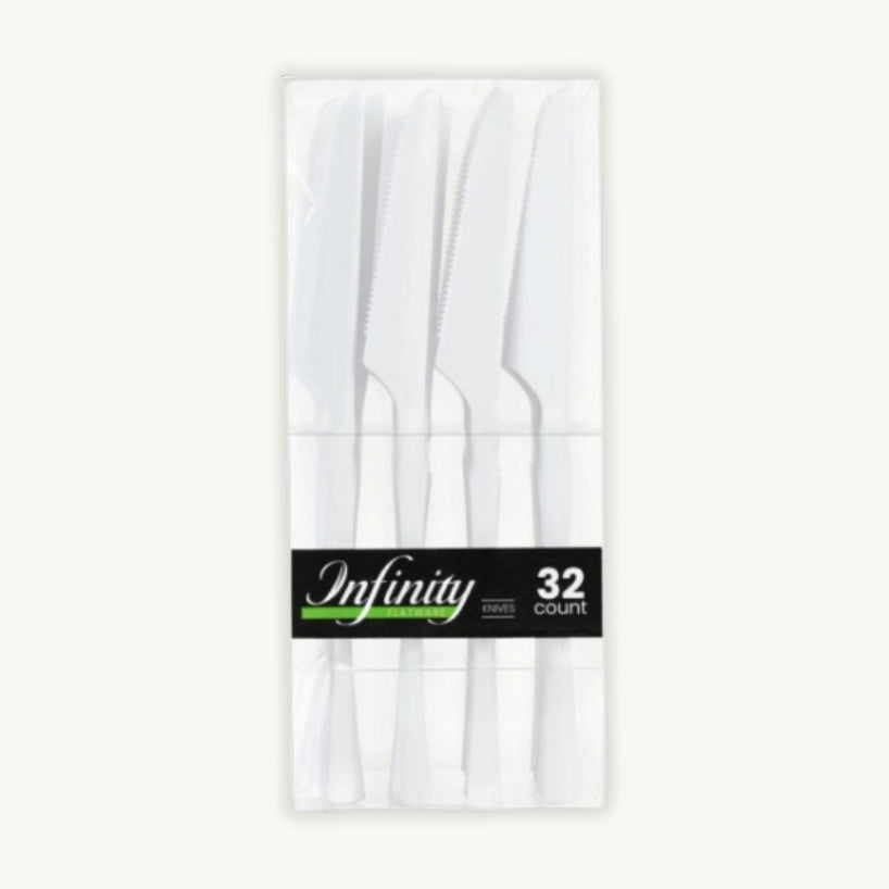 Infinity Flatware White Knives - 32 Count