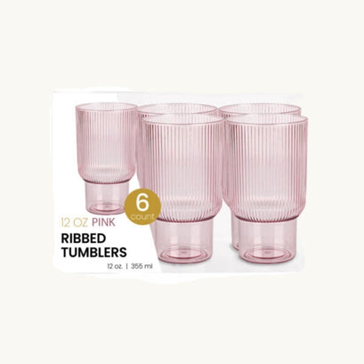 Ribbed Tumblers 12 oz - 6 Count