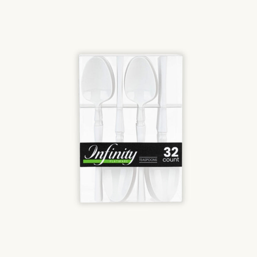 Infinity Flatware White Teaspoons - 32 Count