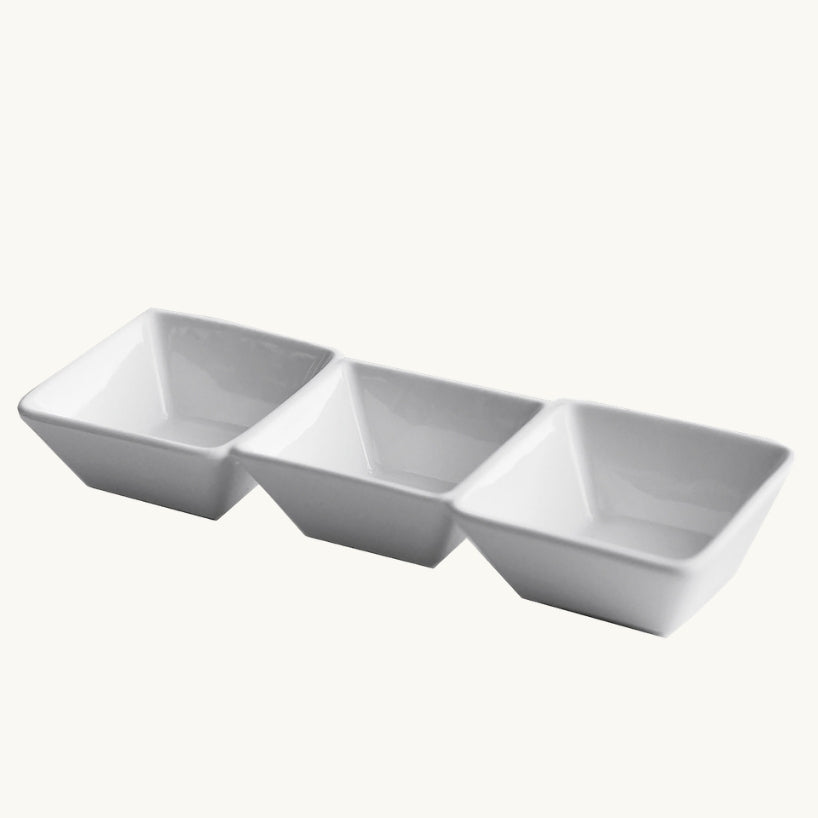 White 3 Section Ceramic Dish