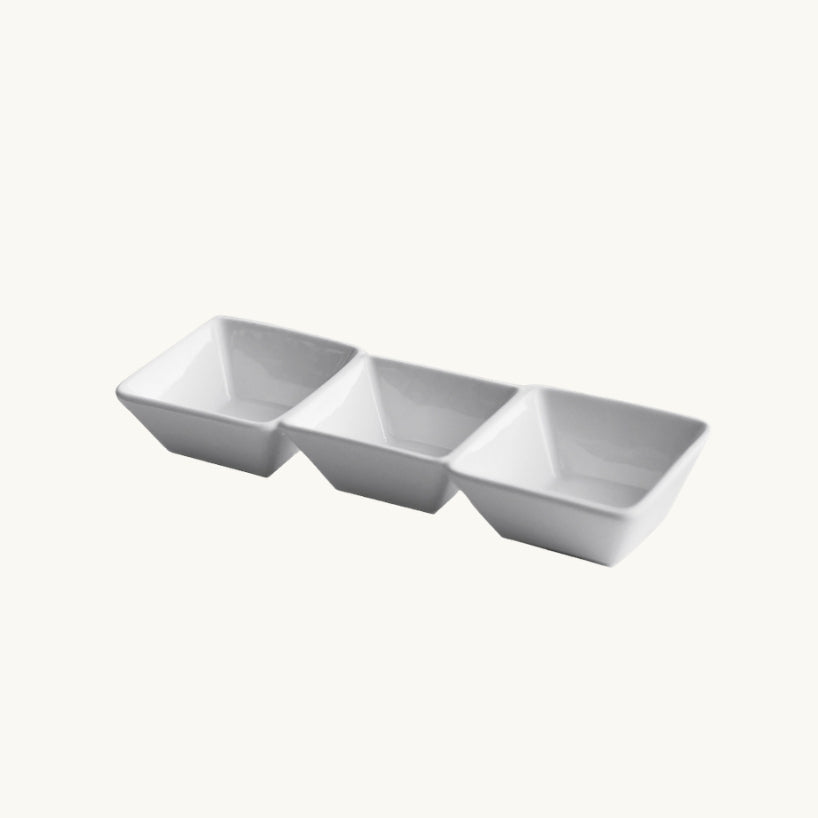 White 3 Section Ceramic Dish