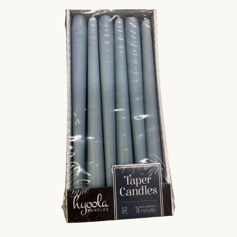 Blue Ice tapered candles 10"