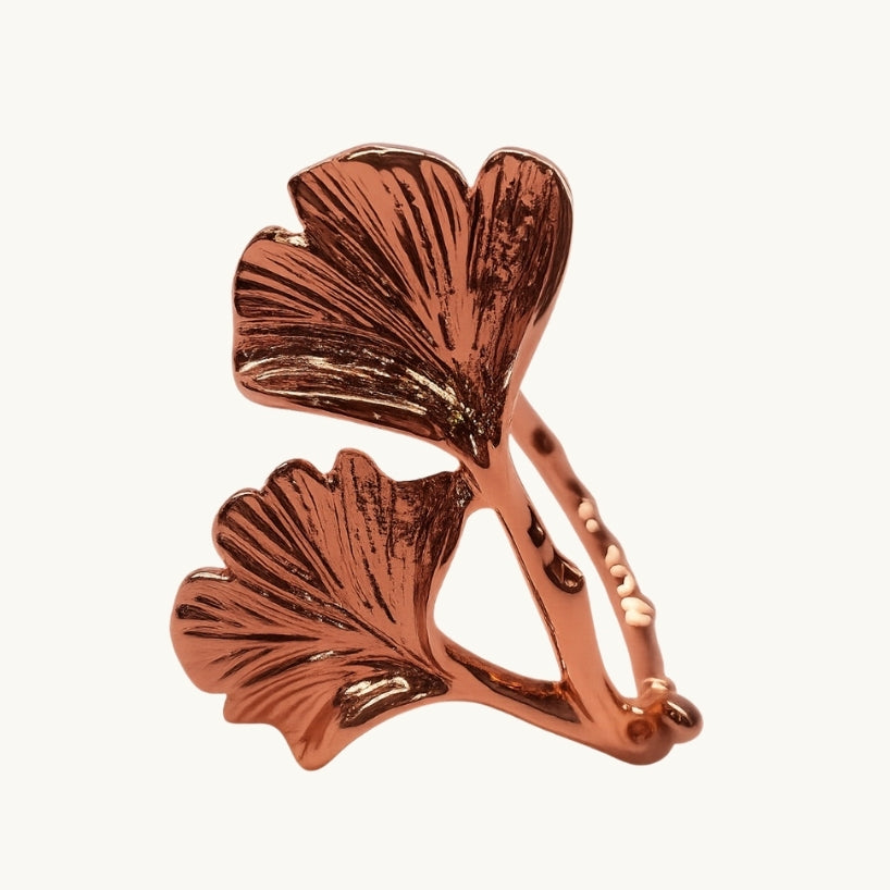 Floral Copper Napkin Ring - 4 Count