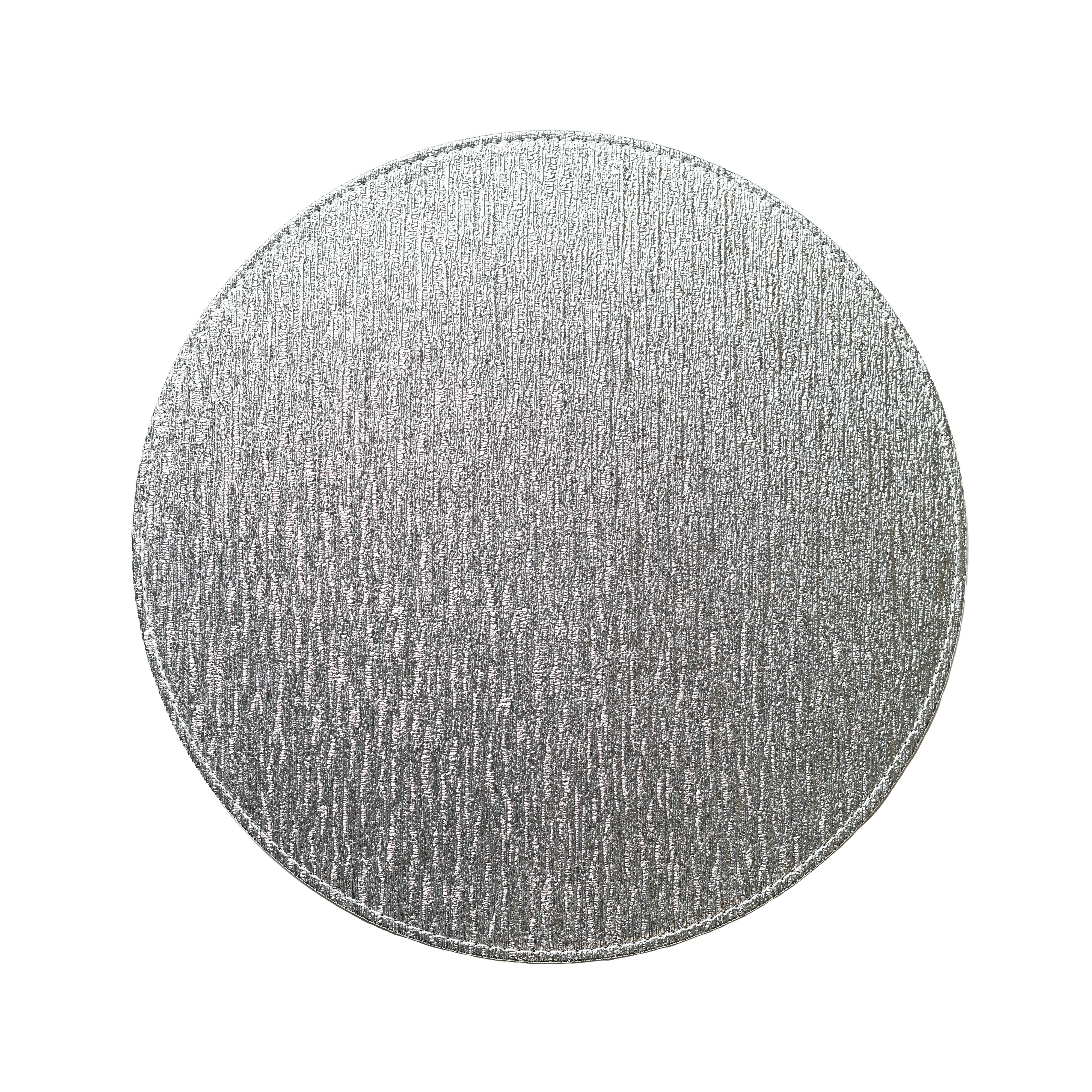 Silver Metallic Round Placemat - The Closeout Connection