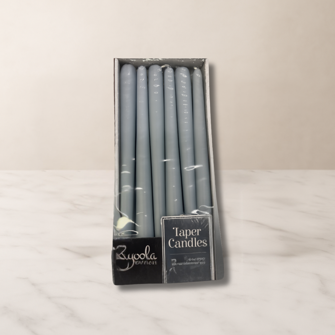 Blue ice tapered candles 10"