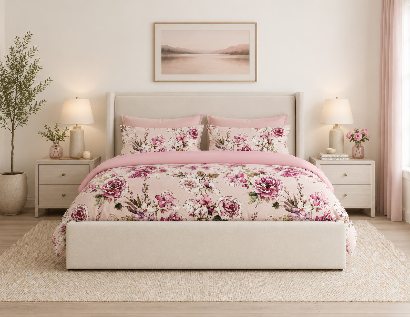 Blush Groove Bedding Set - 8 Piece