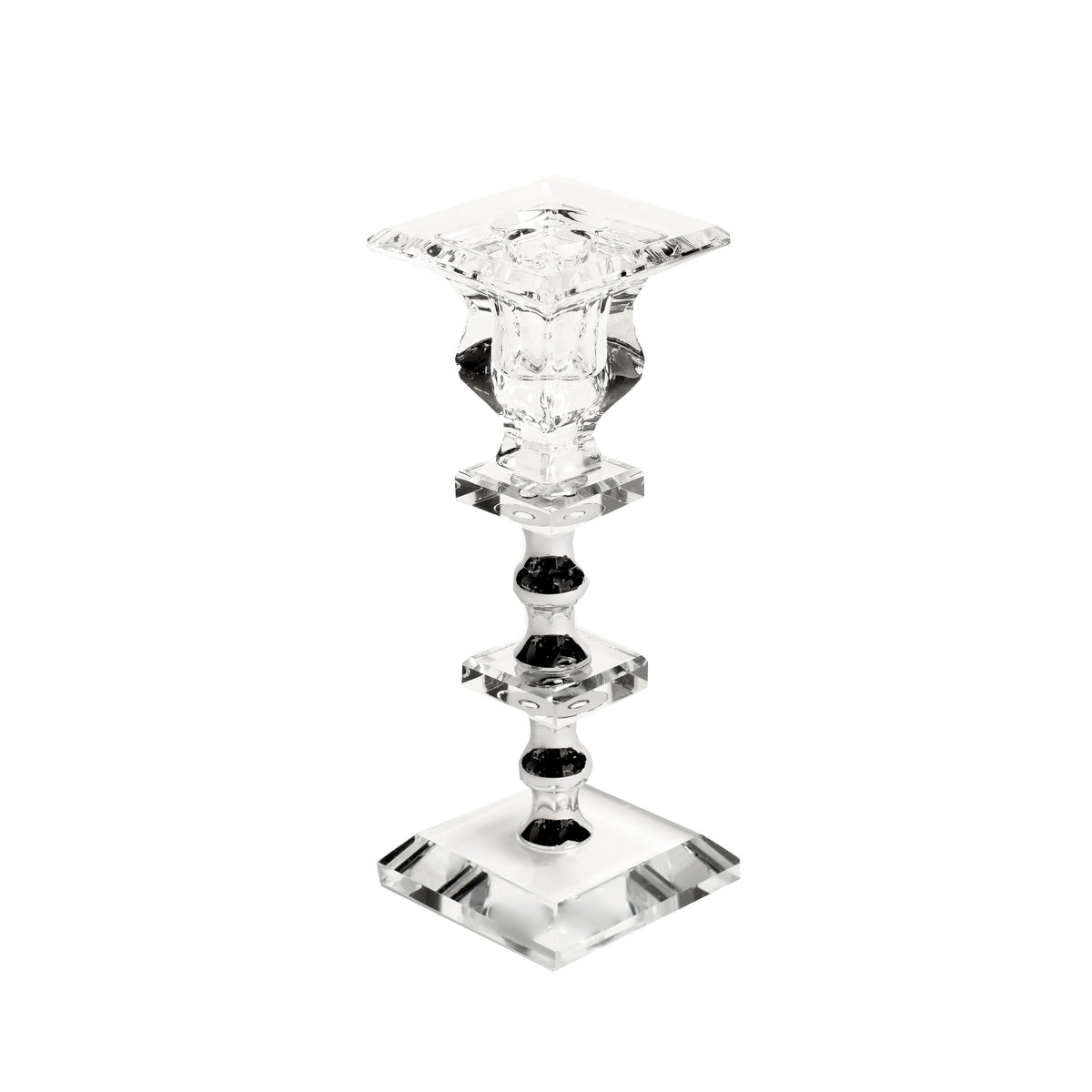 Clear-Silver Candle Stick - Medium#Size_Medium