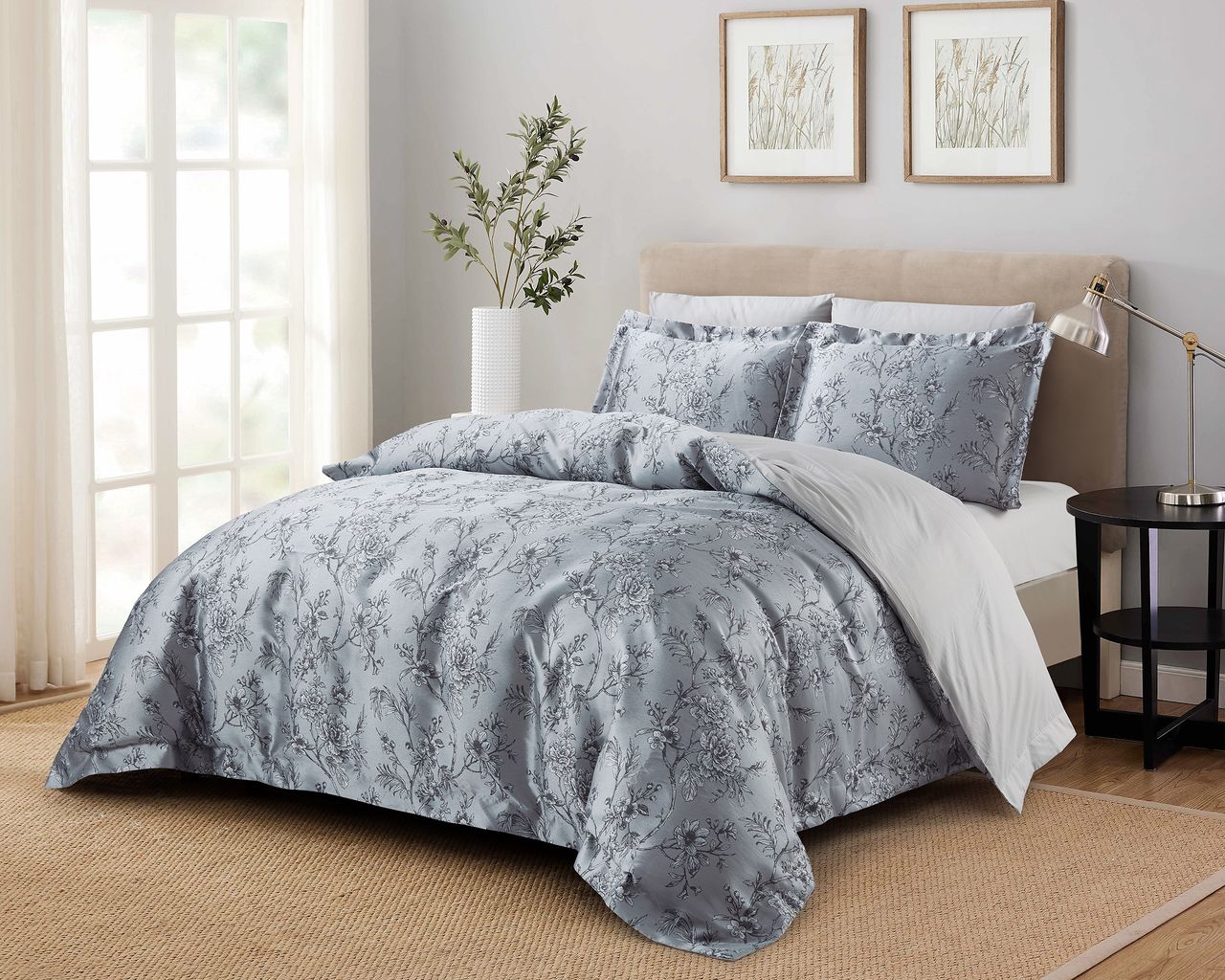 Jolie Grey Bedding Set - 8 Piece Set