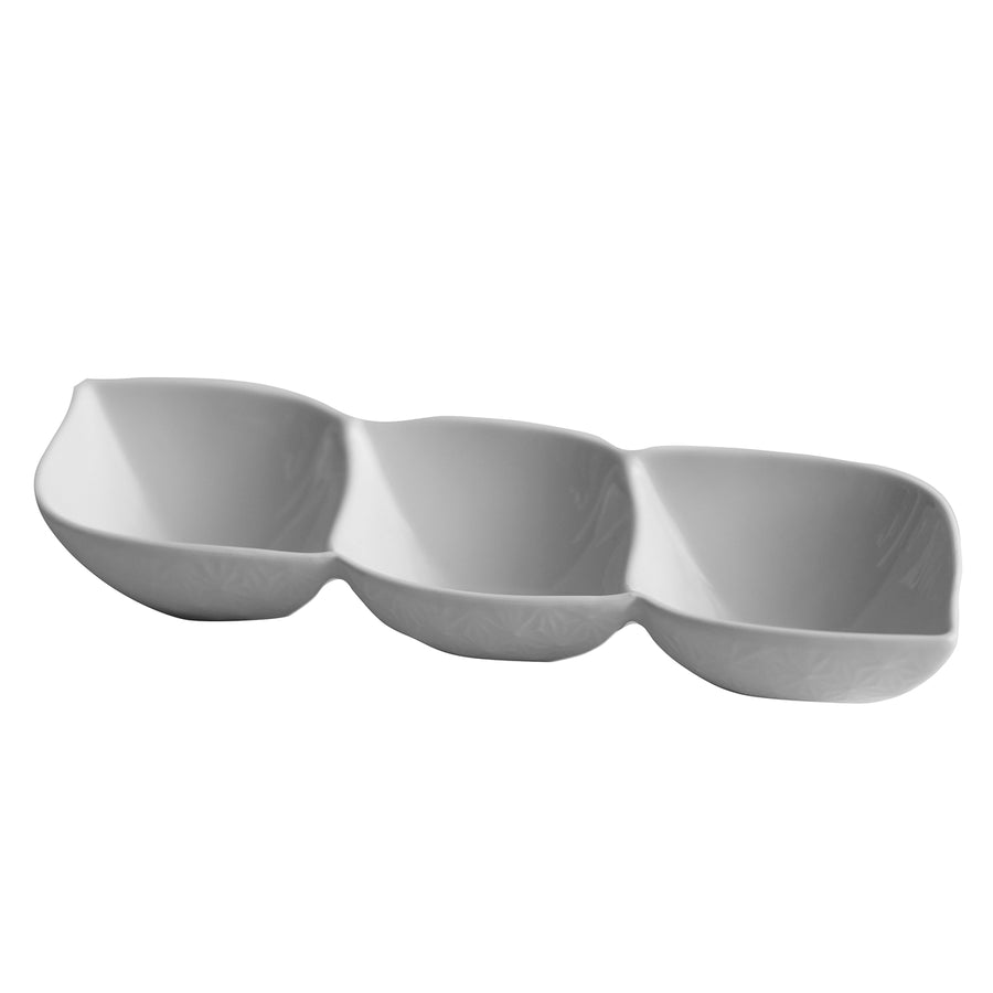 White 3 Section Ceramic Dish - The Closeout Connection