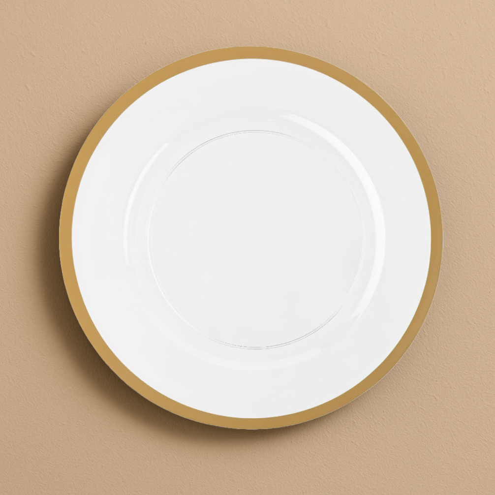 Gold Rim Chargers- 4 Count