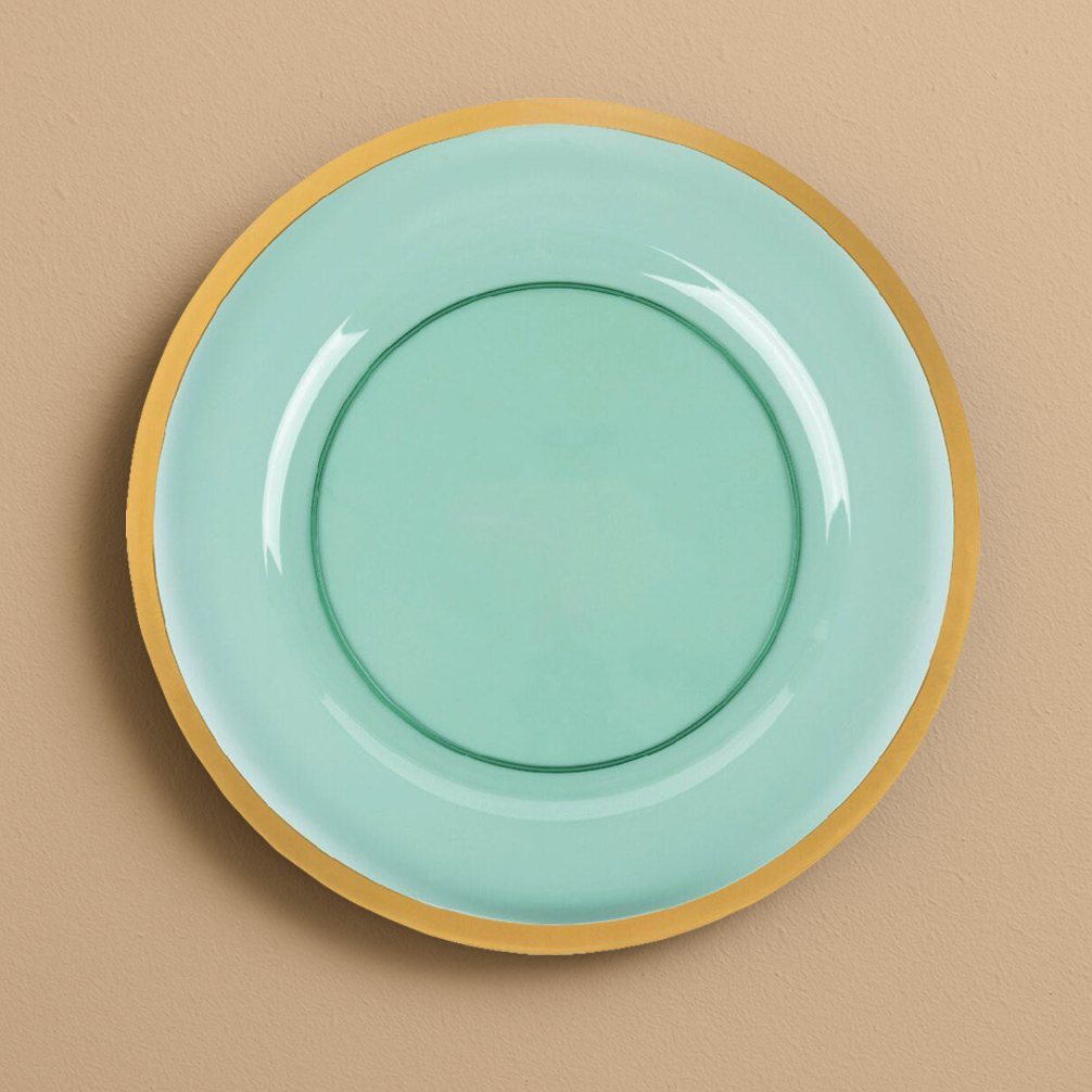 Chargers Green With Gold Rim - 8 Count