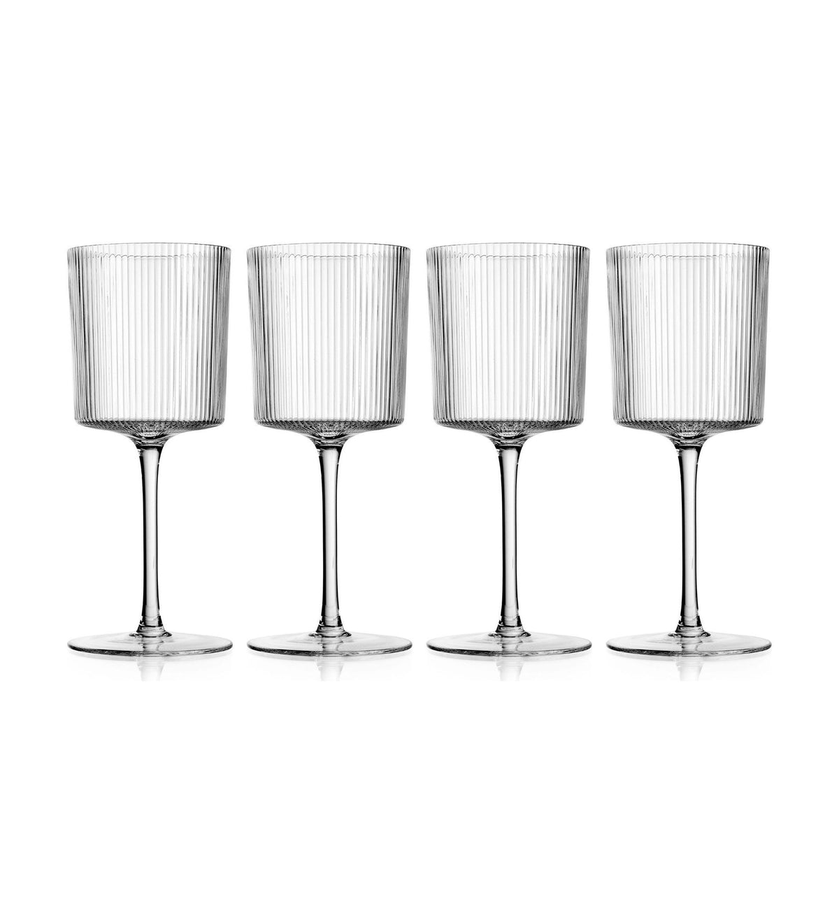 Godinger Sullivan Street Fluted Red Wine Glasses - Set of 4
