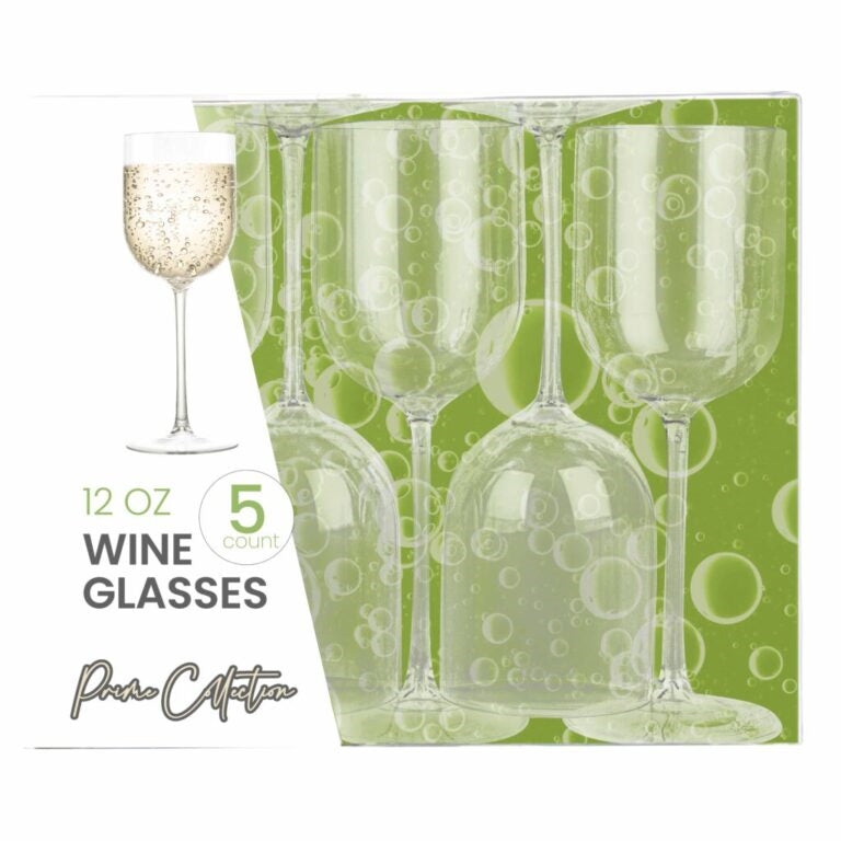 Wine Goblets Clear- 5 Count - The Closeout Connection