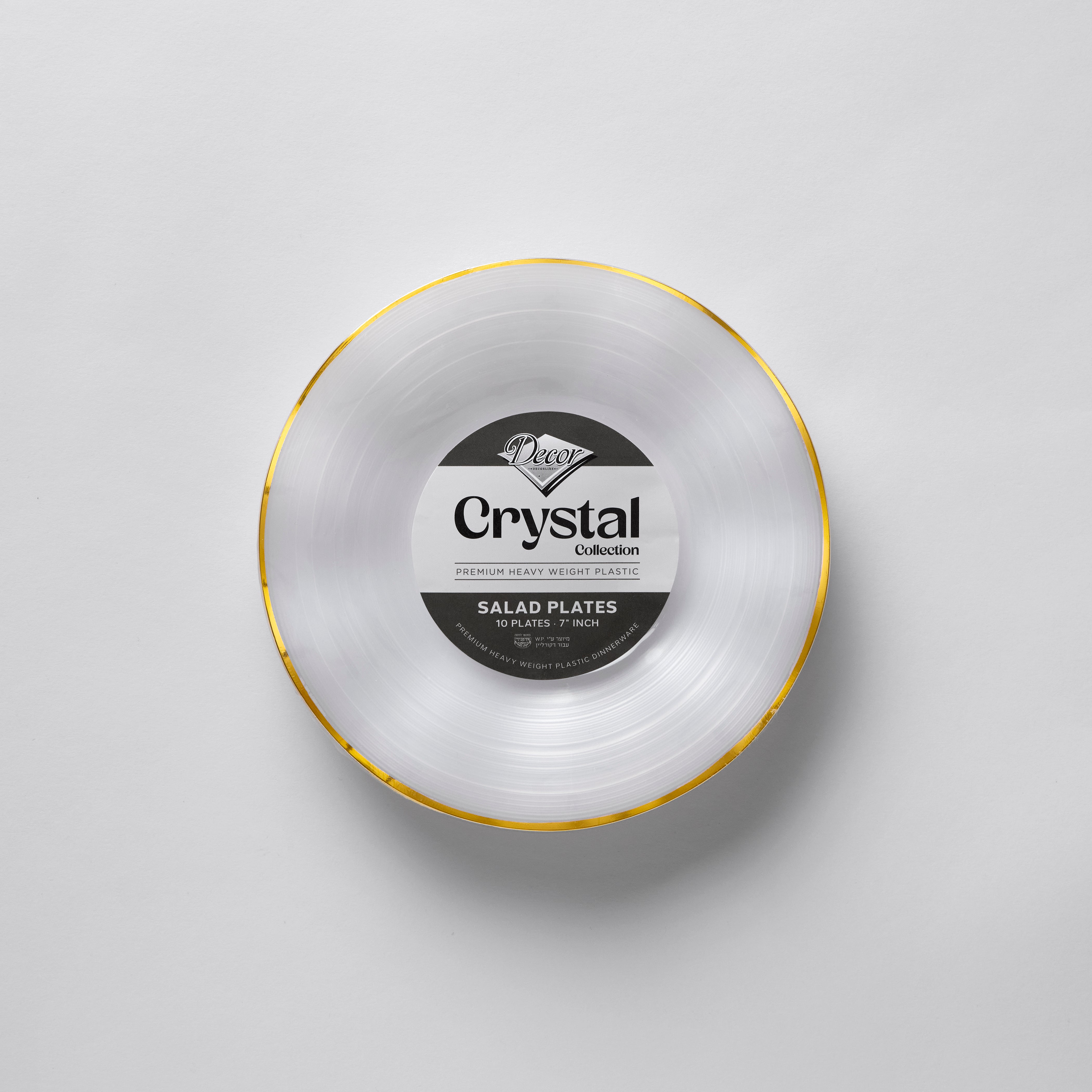 Decor Crystal Collection Plates Clear & Gold, 7" Salad Plates#Color_Clear/Gold