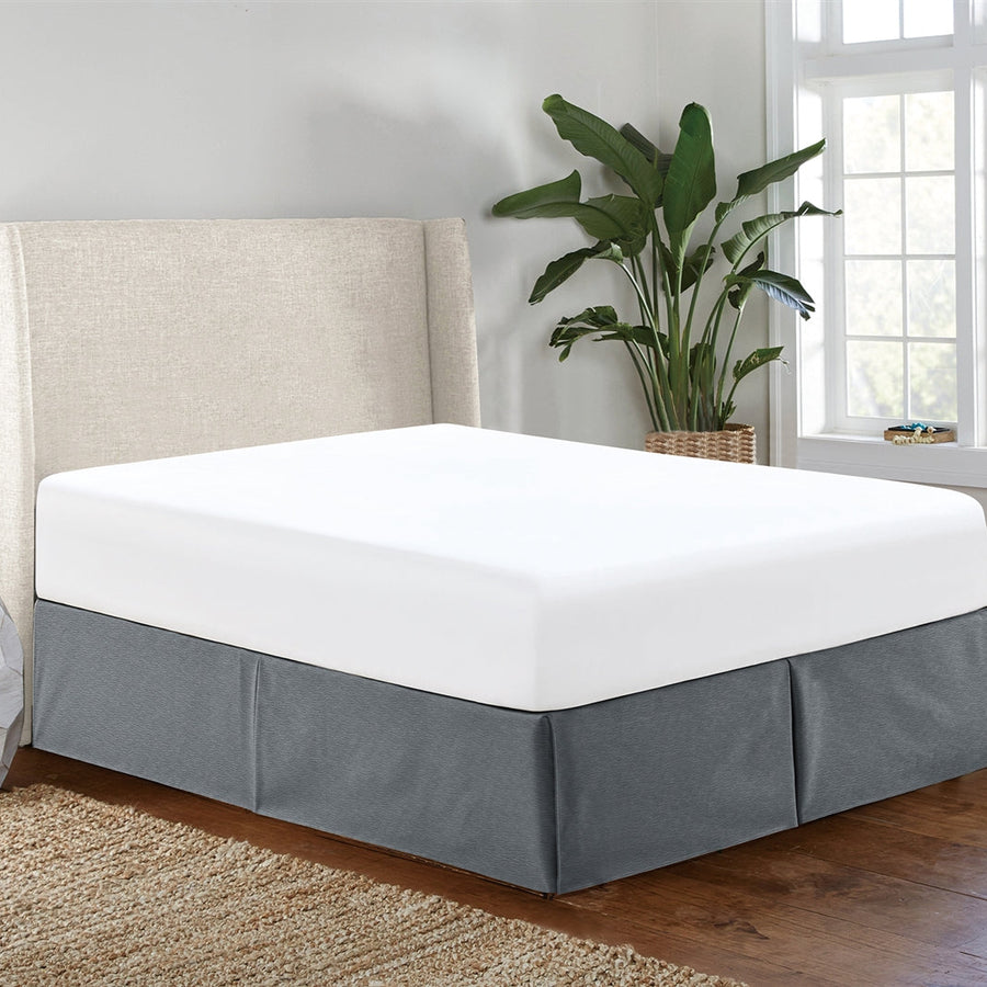 Davenport Grey Pleated Dust Ruffle - The Closeout Connection