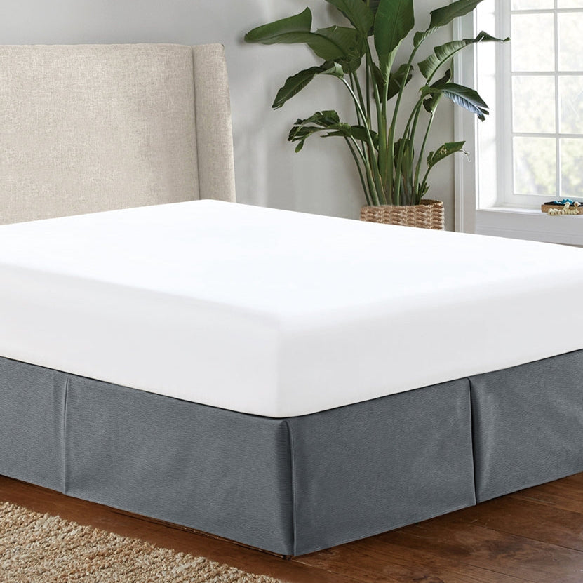 Davenport Grey Pleated Dust Ruffle - The Closeout Connection