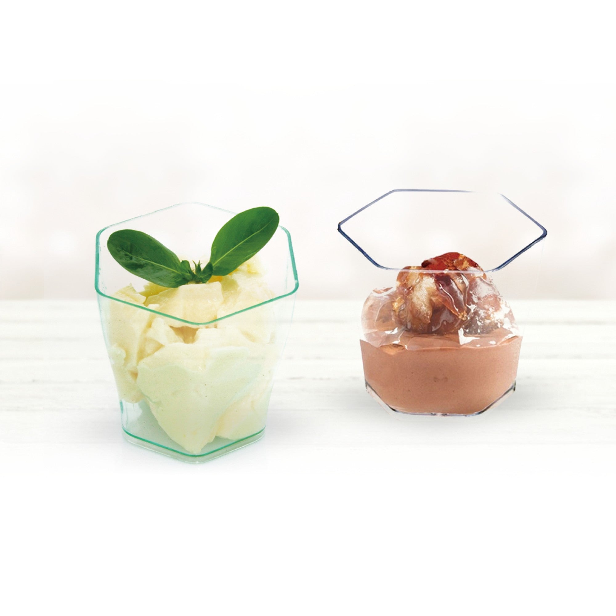 Decor Mini Hexagon Cups 2 oz with desserts