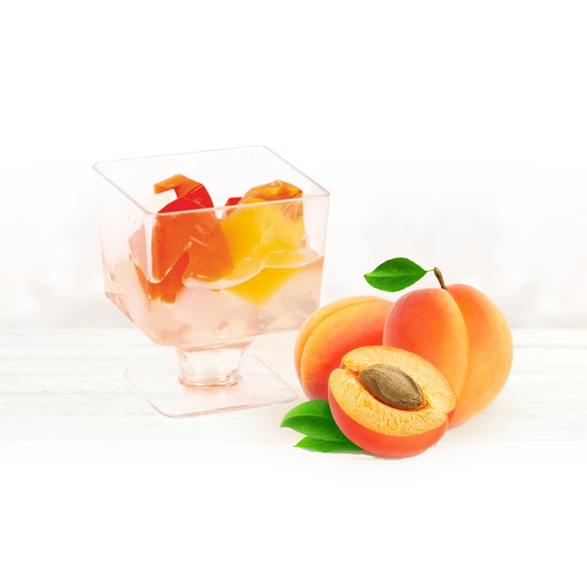 Decor Mini Square Mousse Cups 2 oz with fruit dessert