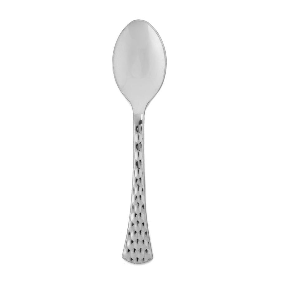 Decor Silver Collection hammered plastic soup spoons 20 count 
