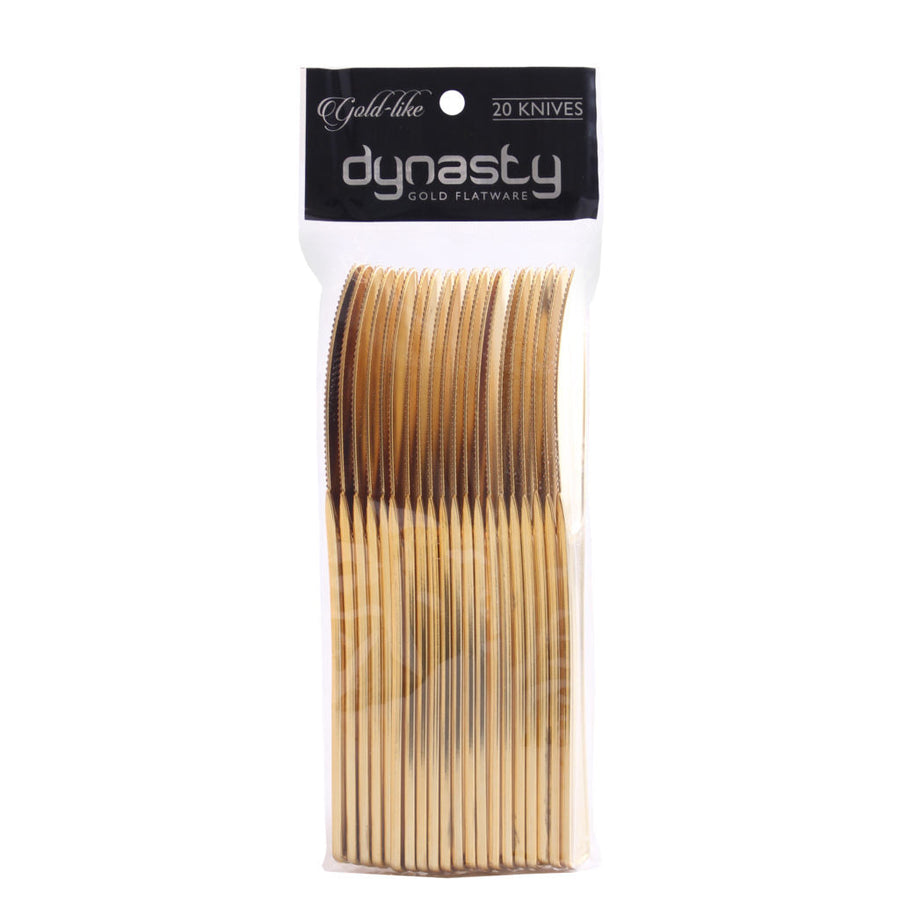 Dynasty Gold Flatware Knives 20 Count package