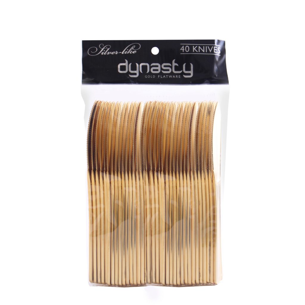Dynasty Flatware Gold Knives - 40 Count#Color_Gold#Type_Knives#Count_40 Count