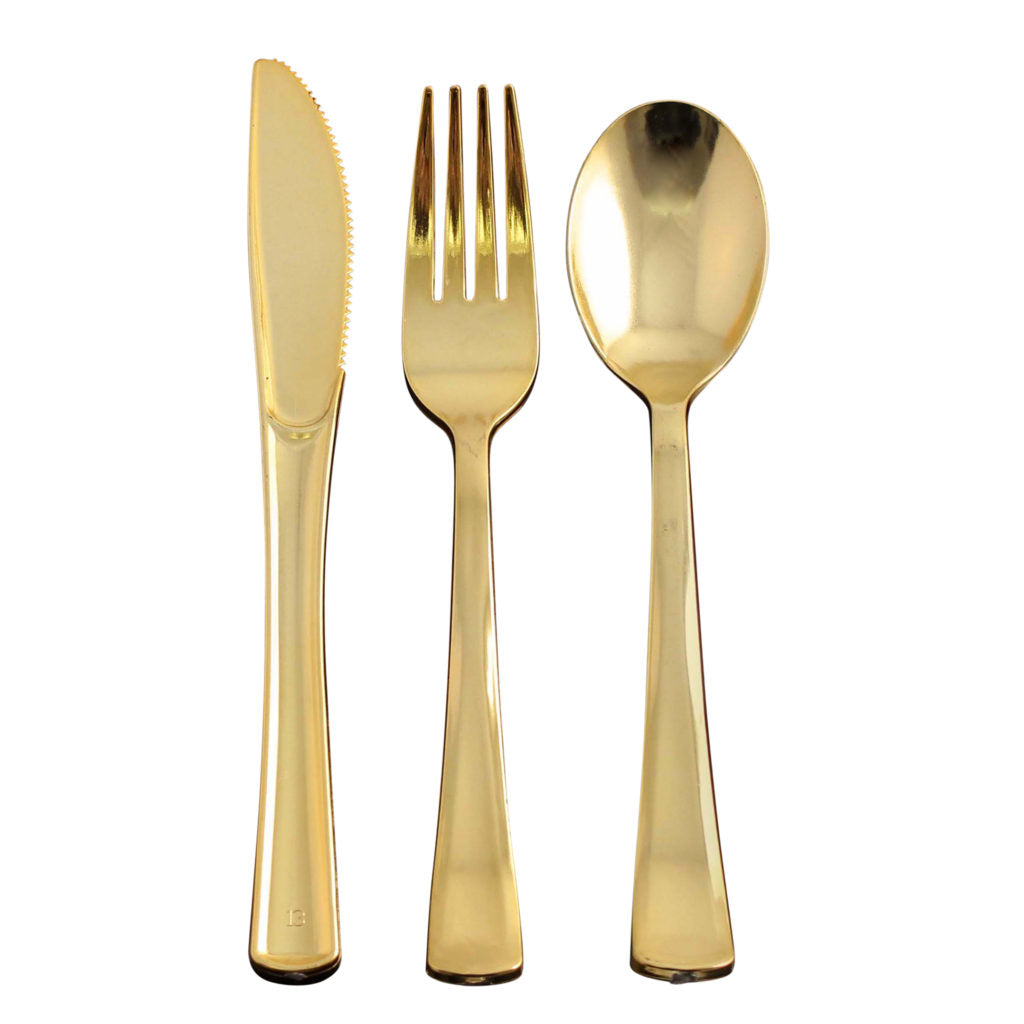Dynasty Gold Flatware knife fork and spoon set#Color_Gold