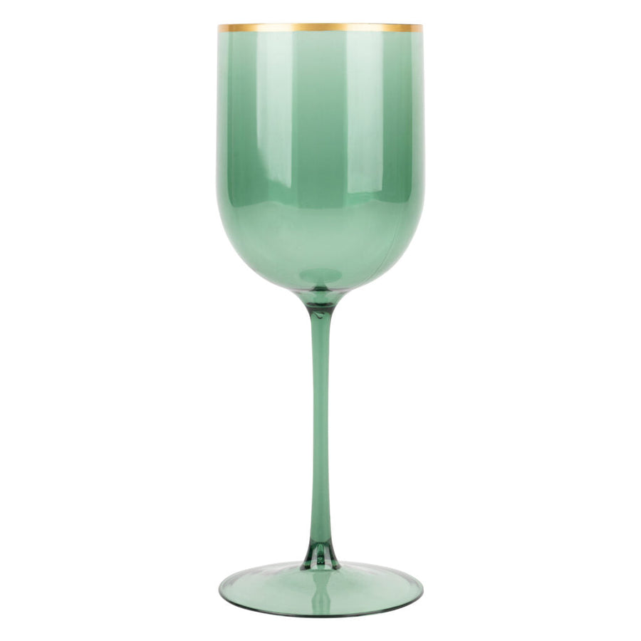 Gold Rim Wine Glasses 12 oz - 5 Count