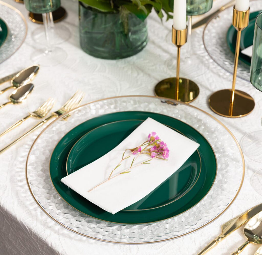 Edge Collection Emerald Green/Gold Rim - 20 Count - The Closeout Connection