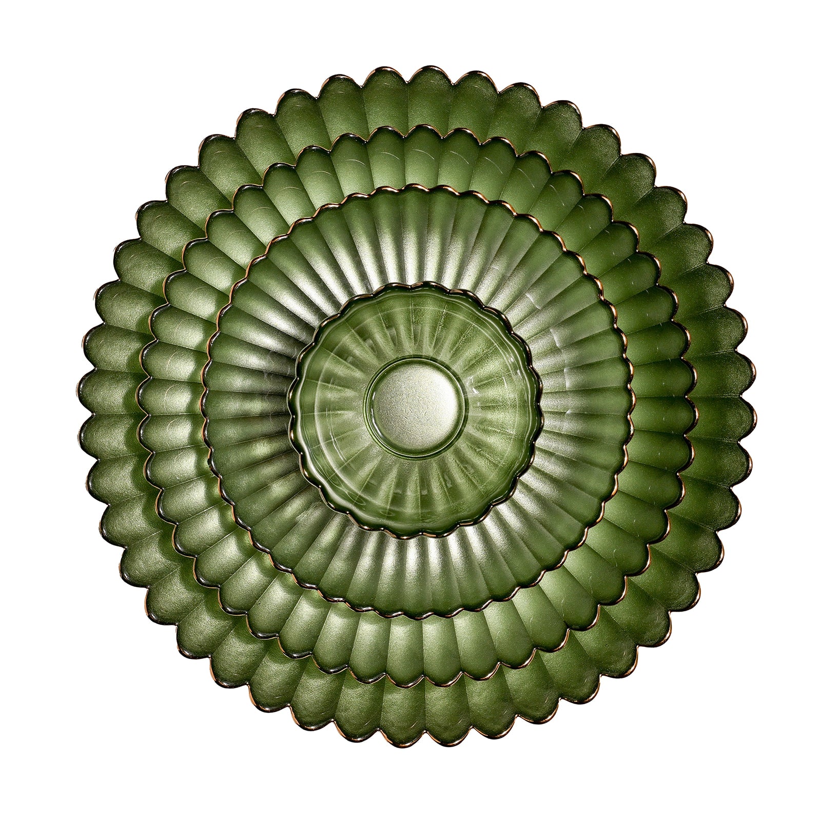 Emerald Green Glass Dish Petal Collection - The Closeout Connection