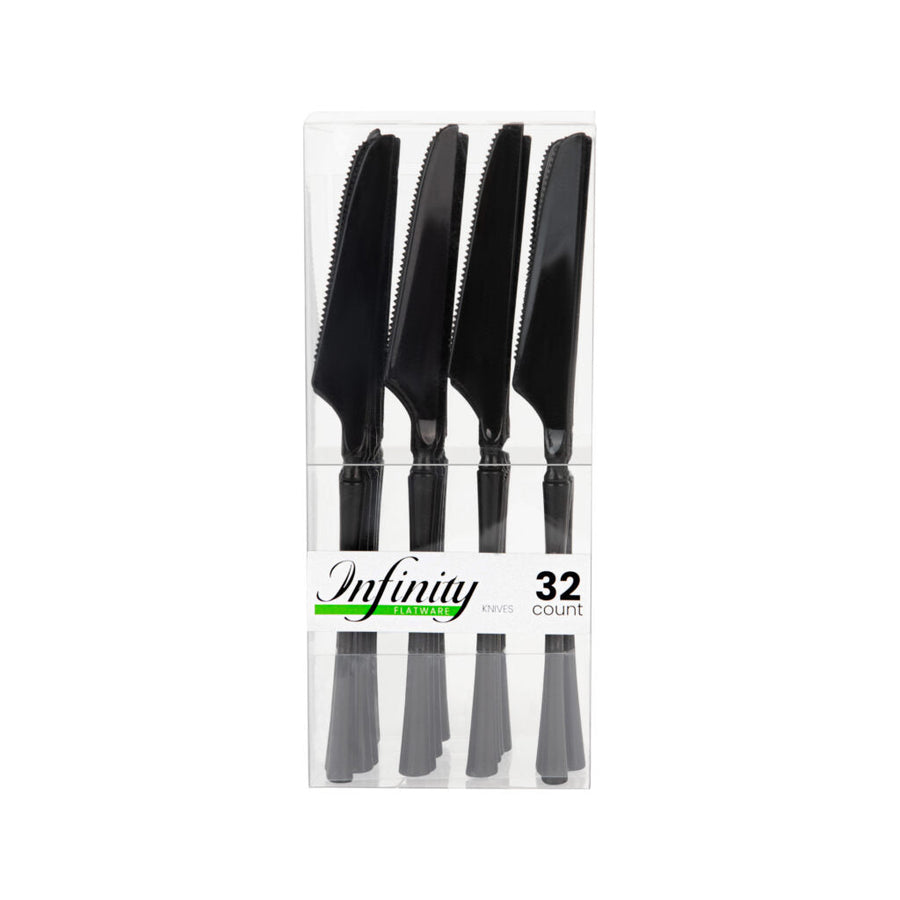 Infinity Flatware Collection Black Knives - 32 Count