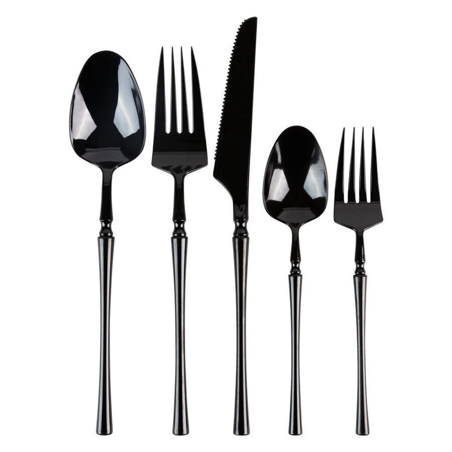 Infinity Flatware Collection Black 5-piece place setting