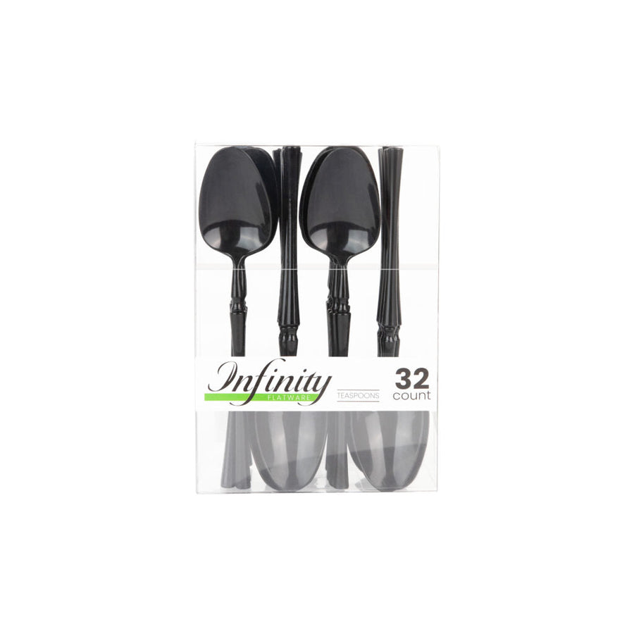 Infinity Flatware Collection Black Teaspoons - 32 Count