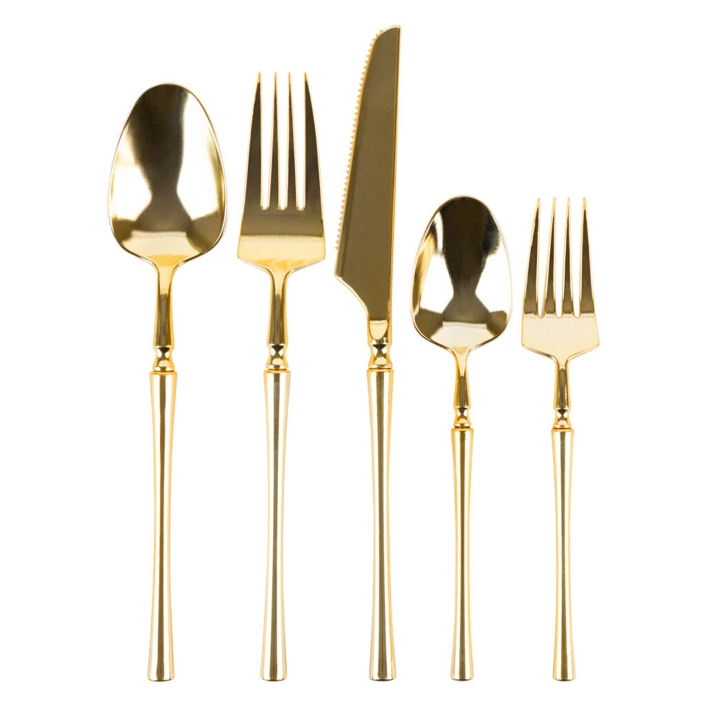 Infinity Flatware Collection Gold 5-piece place setting#Color_Gold