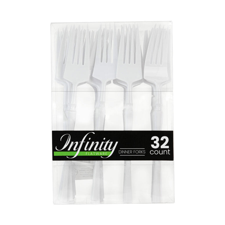 Infinity Flatware Collection White Dinner Forks - 32 Count