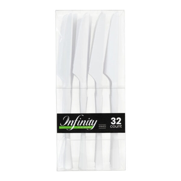 Infinity Flatware Collection White Knives - 32 Count