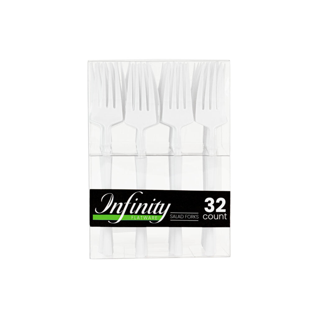Infinity Flatware Collection White Salad Forks - 32 Count#Color_White#Type_Salad Forks - 32 Count