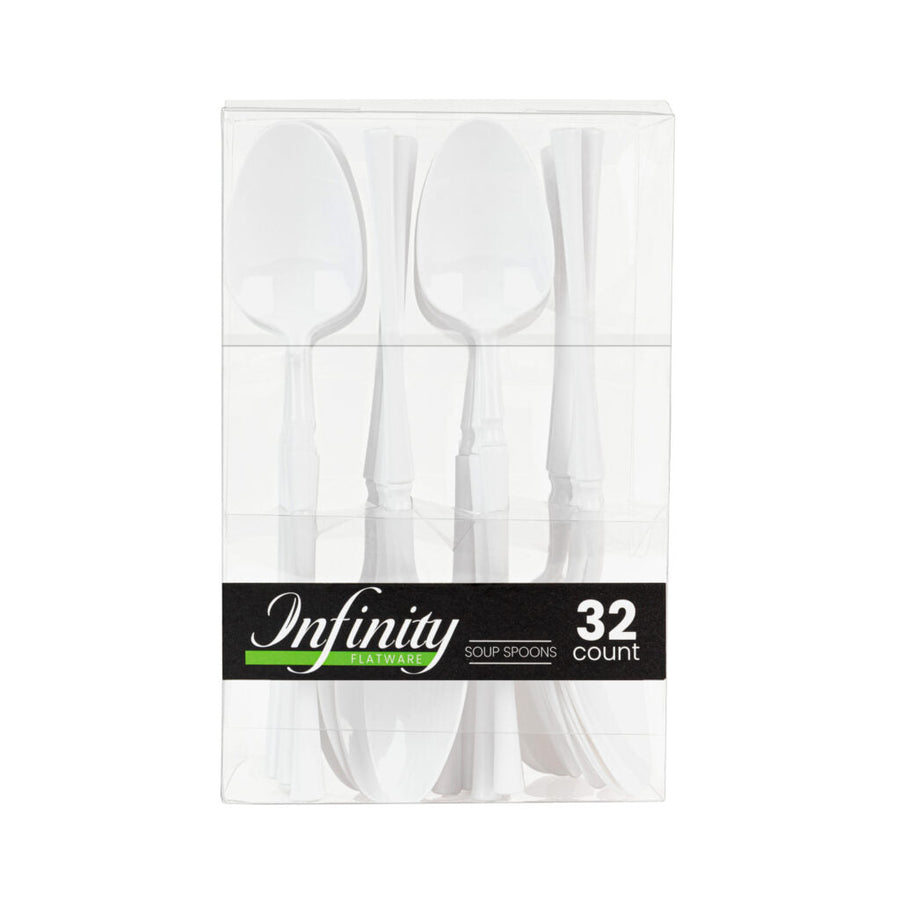 Infinity Flatware Collection White Soup Spoons - 32 Count