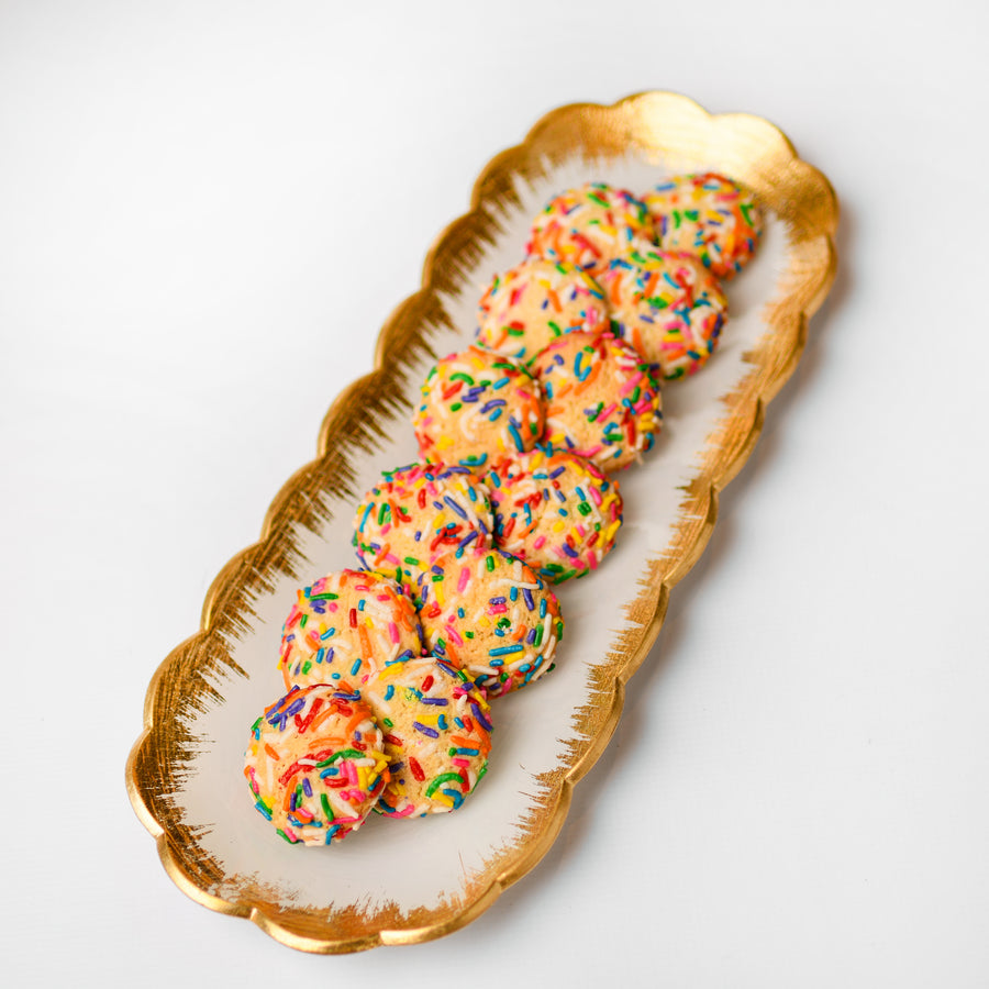 White Glass Tray with Gold Edges - The Closeout Connection
