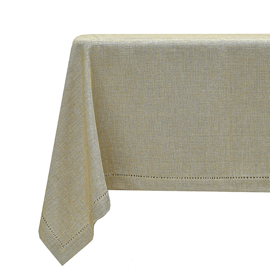 Linen-Like Gold Tablecloth - The Closeout Connection