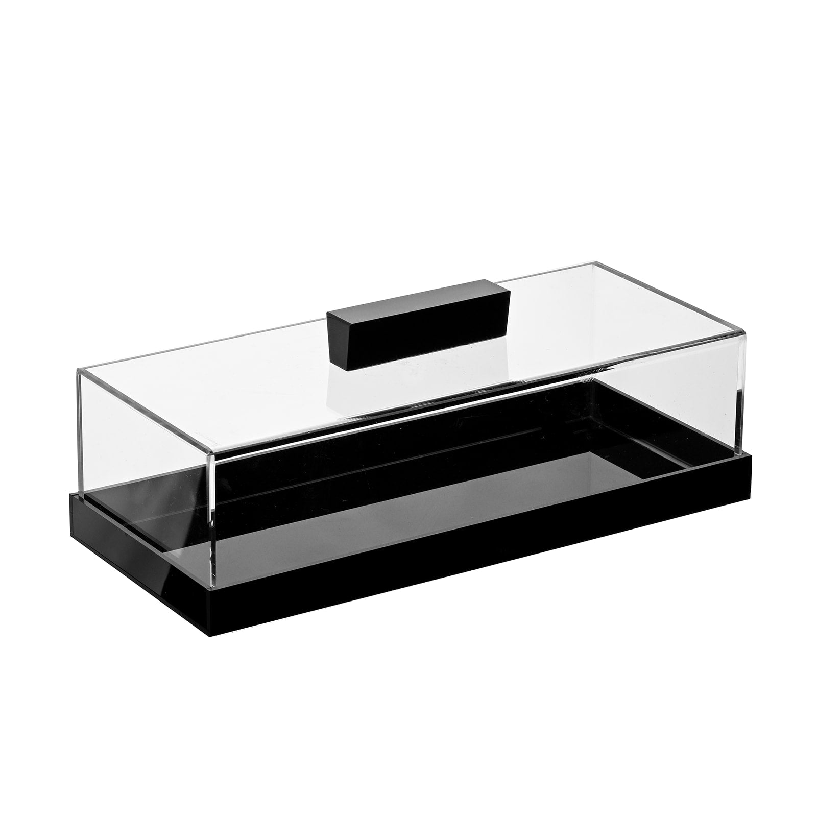 Lucite Cake Tray with Black Base and Black Handle - The Closeout Connection