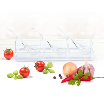 Decor Mini Condiment Dishes with Spoon - 3 Count
